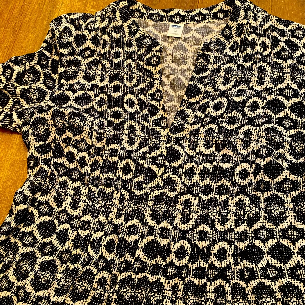 Black blouse with Nehru neckline